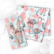 Beachy Miami Style Flamingo Pattern