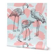 Beachy Miami Style Flamingo Pattern