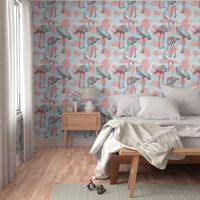 Beachy Miami Style Flamingo Pattern