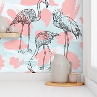 Beachy Miami Style Flamingo Pattern