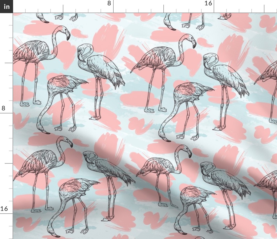 Beachy Miami Style Flamingo Pattern