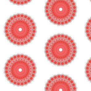 dot circles jagged - coral