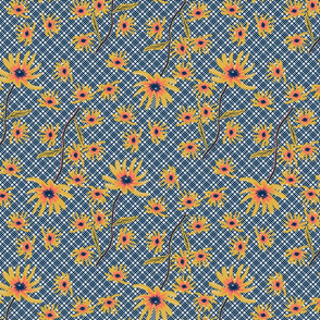 Blanket flower on plaid B a