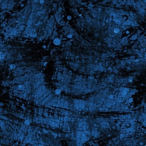 Abstract Lake loon navy blue dark painted watercolor medium scale