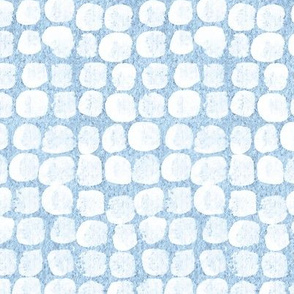 White and light blue dots stones
