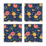 Persimmon fruits pattern