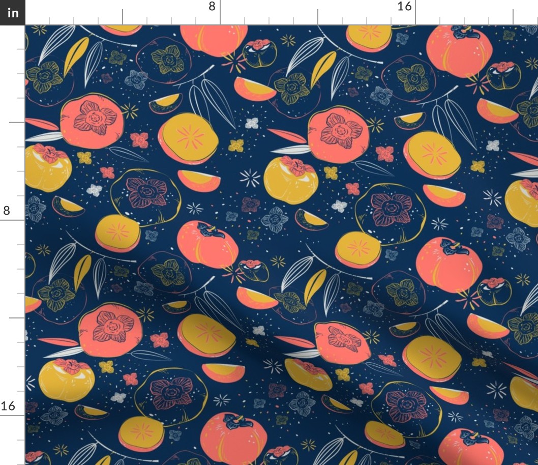 Persimmon fruits pattern