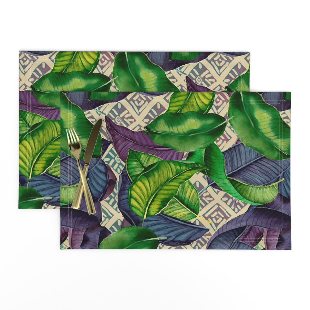 Banana Leave with Mudcloth