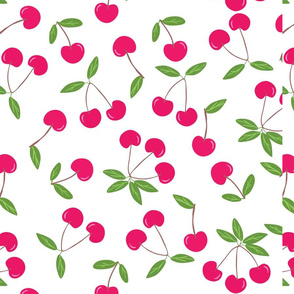 Red Cherries on White