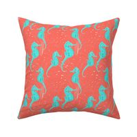  Seahorses Coral Aqua