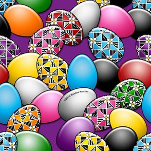 Colorful Triangles Pysanky Eggs Purple