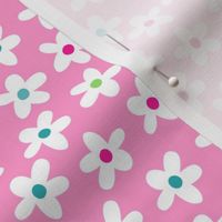 Ditzy Daisy Flowers on Pink