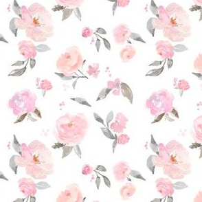 Pink and Gray Pastel Floral Wallpaper