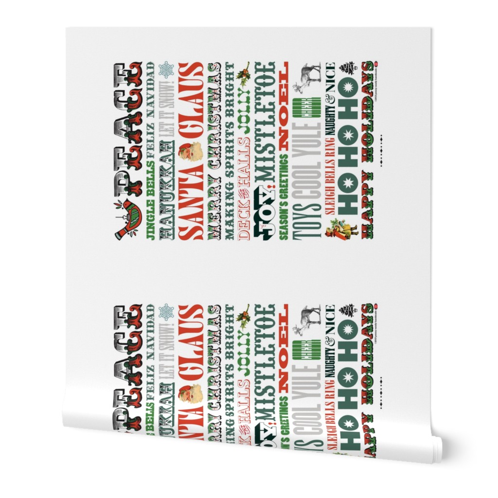 Making Spirits Bright Tea Towel & Wall Hanging* || vintage Christmas