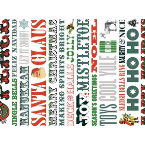 Making Spirits Bright Tea Towel & Wall Hanging* || vintage Christmas