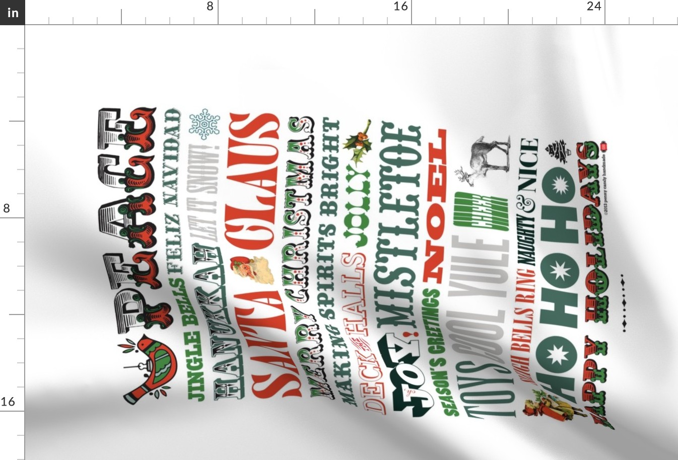 Making Spirits Bright Tea Towel & Wall Hanging* || vintage Christmas