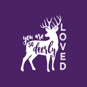 2 YARD CRIB SHEET - YOU ARE SO DEERLY LOVED - Dark Purple