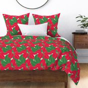 Hand Drawn Poinsettias, Bold Print