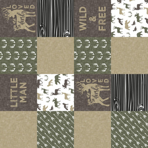 Little Man/Wild & Free - Woodland patchwork - C2 Linen (90) C19BS