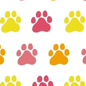 Yellow and orange cat paws pattern from Anines Atelier. Use the design for  cats and pets