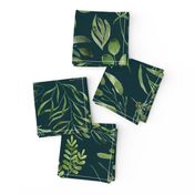 Jungle fern foliage green leaves with green Background