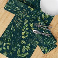 Jungle fern foliage green leaves with green Background