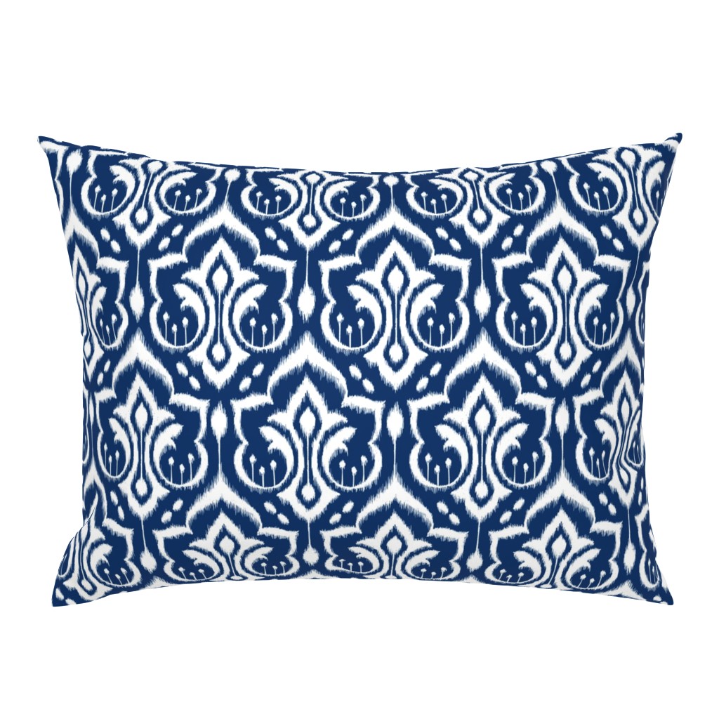 Ikat Damask - Midnight Navy