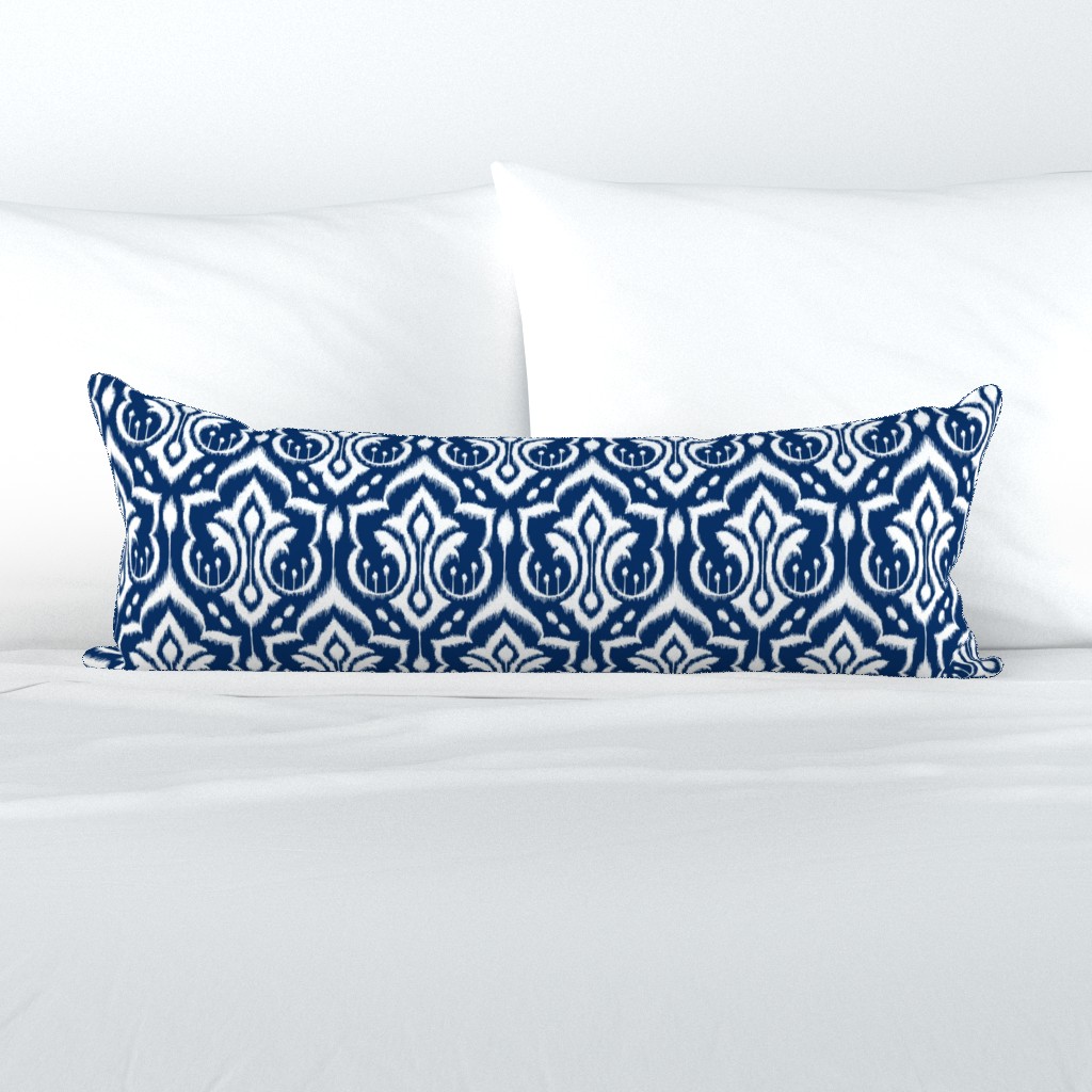 Ikat Damask - Midnight Navy