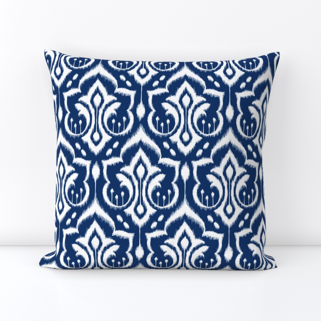 Ikat Damask - Midnight Navy