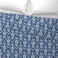 Ikat Damask - Midnight Navy