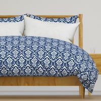 Ikat Damask - Midnight Navy