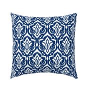 Ikat Damask - Midnight Navy