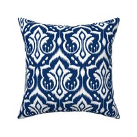 Ikat Damask - Midnight Navy