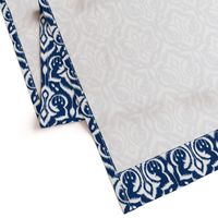 Ikat Damask - Midnight Navy