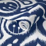 Ikat Damask - Midnight Navy