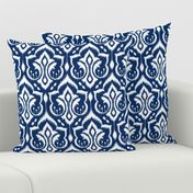 Ikat Damask - Midnight Navy