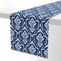 Ikat Damask - Midnight Navy