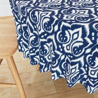 Ikat Damask - Midnight Navy