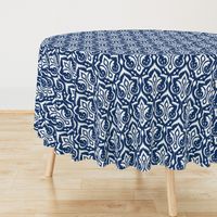 Ikat Damask - Midnight Navy