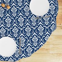 Ikat Damask - Midnight Navy