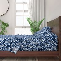 Ikat Damask - Midnight Navy