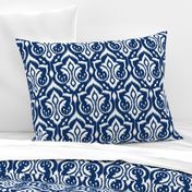 Ikat Damask - Midnight Navy