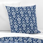 Ikat Damask - Midnight Navy