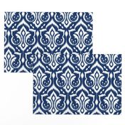 Ikat Damask - Midnight Navy