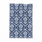 Ikat Damask - Midnight Navy