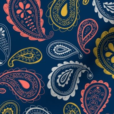 Ornate Paisley navy