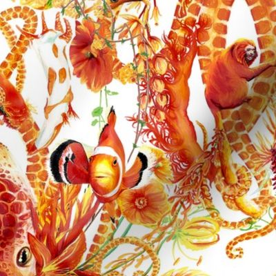 Tangerine Octopus Floral