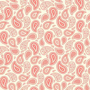 Paisley Meadow - Buttercream and Coral