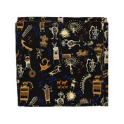 Southwest Shaman Rock Art - Design 8444861 - Black Rust Ivory