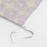 Purple Poppy on Lime Green Background